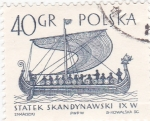 Stamps Poland -  Barco Vikingo