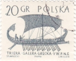 Sellos de Europa - Polonia -  Galera griega