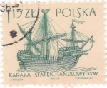 Stamps Poland -  Carabela (verde)