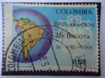 Stamps Colombia -  Declaración de Bogotá - 16-VIII-1966 - escudo de Armas de Bogotá