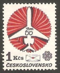 Sellos de Europa - Checoslovaquia -  2547 - 60 Anivº de la Compañía aérea checoslovaca