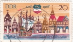 Stamps Germany -  PANORÁMICA DE ROSTOCK 