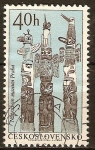 Stamps : Europe : Czechoslovakia :  Centenario del Museo Etnográfico de Náprstek,Praga"Los indios de América del Norte".