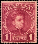 Stamps : Europe : Spain :  Imagen del Rey Alfonso XII tipo cadete