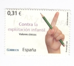 Stamps Spain -  Valores cívicos, contra la explotación infantil