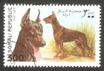 Stamps Somalia -  Perro de raza, Doberman