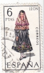 Stamps Spain -  LEON -Trajes típicos españoles (7)