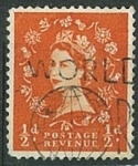 Stamps United Kingdom -  Reina Elizabeth tipo Tudor 1/2