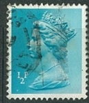 Stamps United Kingdom -  Reina Elizabeth 1/2P