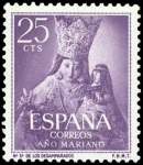 Stamps : Europe : Spain :  ESPAÑA SEGUNDO CENTENARIO Nº 1134 ** 25C VIOLETA AÑO MARIANO 
