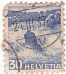 Stamps Switzerland -  Cataratas del Rhin