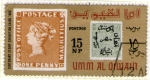 Sellos del Mundo : Asia : Emiratos_rabes_Unidos : 25 UMM AL QIWAIN Centenario exposición de sellos