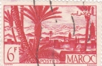 Sellos de Africa - Marruecos -  Paisaje oasis