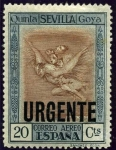 Stamps Spain -  Quinta de Goya en la Exposicion de Sevilla. Urgente Buen vuelo habilitado