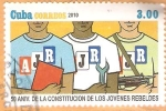 Stamps Cuba -  50  ANIVERSARIO  DE  LA  CONSTITUCIÒN  DE  LOS  JÒVENES  REBELDES