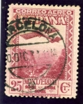 Stamps Spain -  IX Centenario de la Fundacion del Monasterio de Montserrat. Avion sobrevolando el monasterio