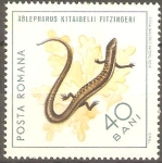Stamps Romania -  REPTILES.  ABLEPHARUS  KITAIBELLI  FITZINGERI.