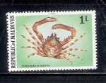 Stamps : Asia : Maldives :  Cangrejo (Schyzophrys aspera)