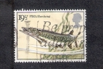 Stamps United Kingdom -  Peces de Rio: Lucio (Esox lucius)