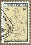 Stamps So Tom and Prncipe -  Stravinsky (por Picasso)