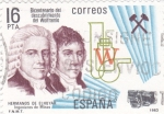 Stamps Spain -  Bicentenario del descubrimiento del  Wolframio  (8)