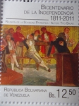 Stamps Venezuela -  Bicentenario de la Independencia 1811-2011 - Reunión de la sociedad Patriótica -(Sello 6 de 10)