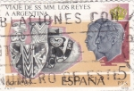Stamps Spain -  Viaje de ss.mm. los reyes a Argentina  (8)