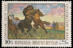 Stamps Mongolia -  CABALLOS PELEANDO