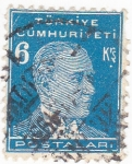 Stamps Turkey -  Presidente Mustafa Kemal Atatürk