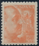 Stamps Spain -  ESPAÑA 928 GENERAL FRANCO Y ESCUDO DE ESPAÑA