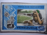 Stamps Venezuela -  Paga tus Impuestos -Más Escuelas-  Ministerio de Hacienda