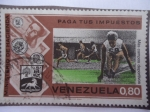 Sellos de America - Venezuela -  Paga tus Impuestos -Más Campos Deportivos-  Ministerio de Hacienda