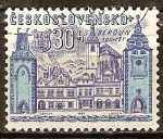 Stamps : Europe : Czechoslovakia :  700a Aniv  de seis ciudades checas y 20 Anniv del campo de concentración de Terezin ( Beroun).