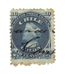 Stamps : America : Chile :  "Colón": Primera Emisión Dentada - 1867