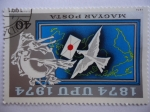 Stamps Hungary -  1874 UPU 1974 -Aniversario UPU