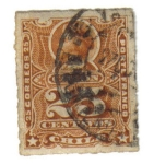 Stamps : America : Chile :  "Colón": Ruleteado. 1880