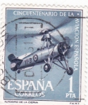 Stamps Spain -  CINCUENTENARIO DE LA AVIACIÓN ESPAÑOLA- autogiro  