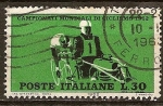 Sellos del Mundo : Europa : Italia : Campeonato Mundial de Ciclismo 1962.