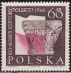 Stamps Poland -  Columna y bandera