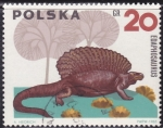 Stamps Poland -  Edaphosaurus
