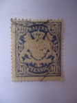 Stamps Germany -  Clásicos Baviera (Bayern) - Escudo de Armas - Pfennig - Sello e 20 reichspfenning Aleman - Año 1888.