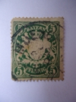 Stamps Germany -  Clásicos Baviera (Bayern)- Escudo de Armas - Sello de 5 reichspfennig Aleman - Año 1876 