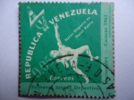 Stamps Venezuela -  Primeros Juegos Deportivos Nacionales  - Caracas 1961- hacer Deporte es hacer Patria.