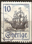 Stamps Sweden -  Buque de guerra.