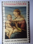 Stamps United States -  Cristmas - Raphael, 1483-1983 - national Gallerry