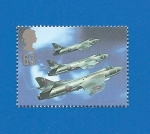 Stamps : Europe : United_Kingdom :  Avión de Combate de la RAF - Hawker Hunter