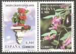 Sellos de Europa - Espa�a -  Emisión conjunta España Japón, flor Geranio y Lespedeza thunbergii