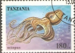 Sellos de Africa - Tanzania -  VIDA  MARINA.  PULPO.