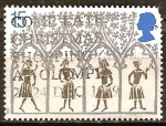 Stamps United Kingdom -  Los campesinos del siglo 14o de vidriera.800 Aniversario de la Catedral de Ely.