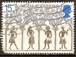 Stamps United Kingdom -  Los campesinos del siglo 14o de vidriera.800 Aniversario de la Catedral de Ely.